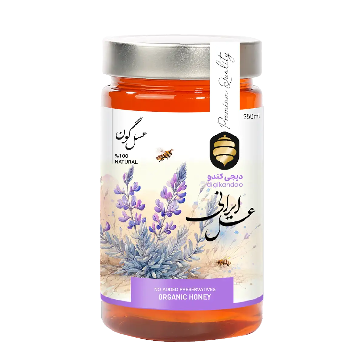 عسل گون انگبین ممتاز طبیعی: گنجینه ای شیرین از دل طبیعت ایران ۹۰۰ گرمی دیجی کندو