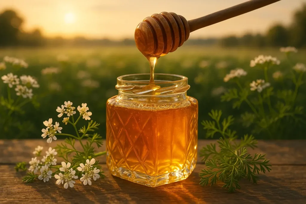 خواص دارویی عسل طبیعی عسل گشنیز یکی از خاص‌ترین و کمیاب‌ترین عسل‌ های طبیعی ایران است که از شهد گل‌ های گیاه گشنیز به‌ دست می‌آید. این گیاه علاوه‌ بر مصرف غذایی، در طب سنتی جایگاه ویژه‌ای دارد و شهد آن سرشار از مواد معدنی، آنتی‌ اکسیدان‌ ها و ترکیبات ضد التهاب است. رنگ کهربایی روشن و عطر خاص این عسل، آن را به انتخابی محبوب برای علاقه‌ مندان به محصولات ارگانیک تبدیل کرده است.